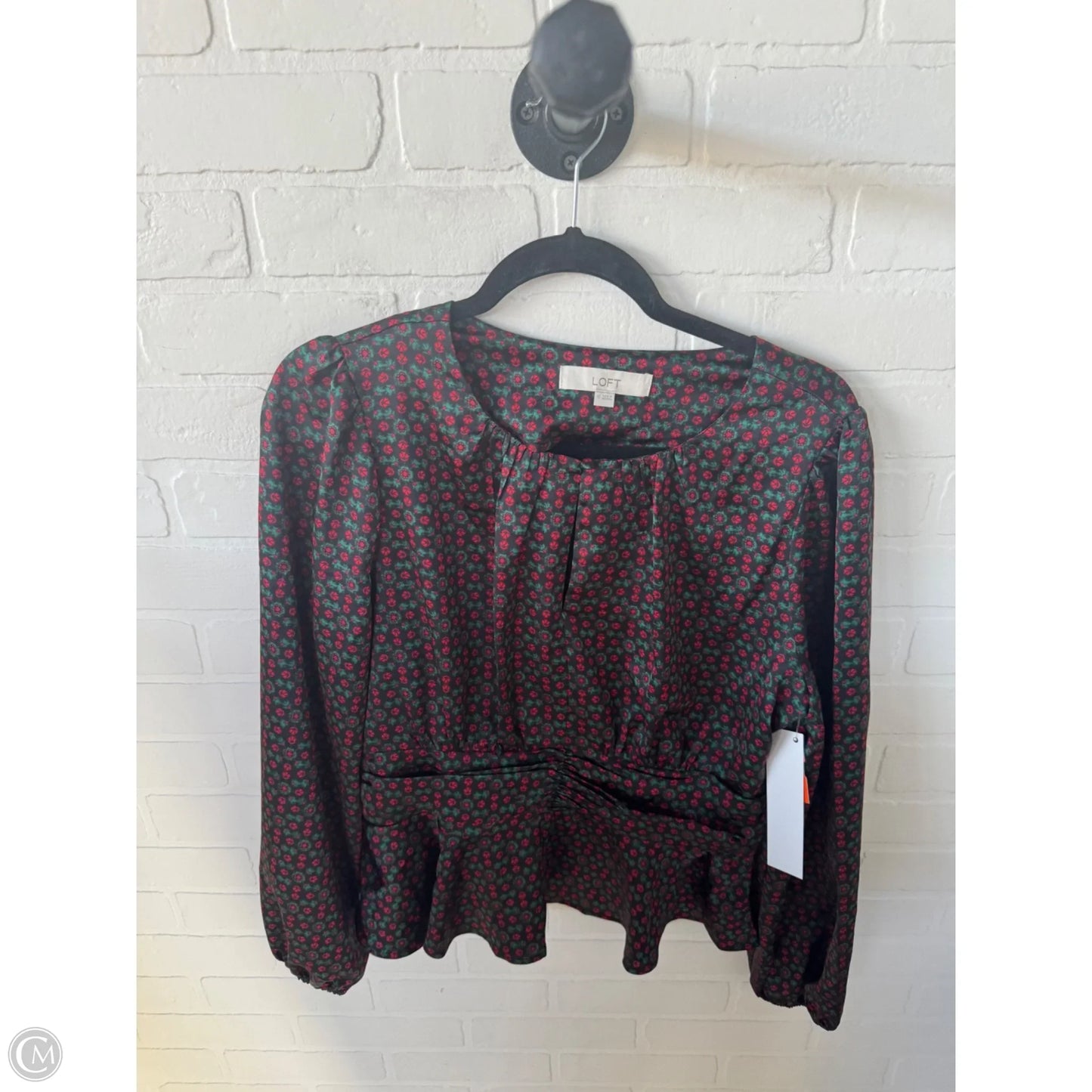 Top Long Sleeve By Loft In Black & Red, Size: 10
