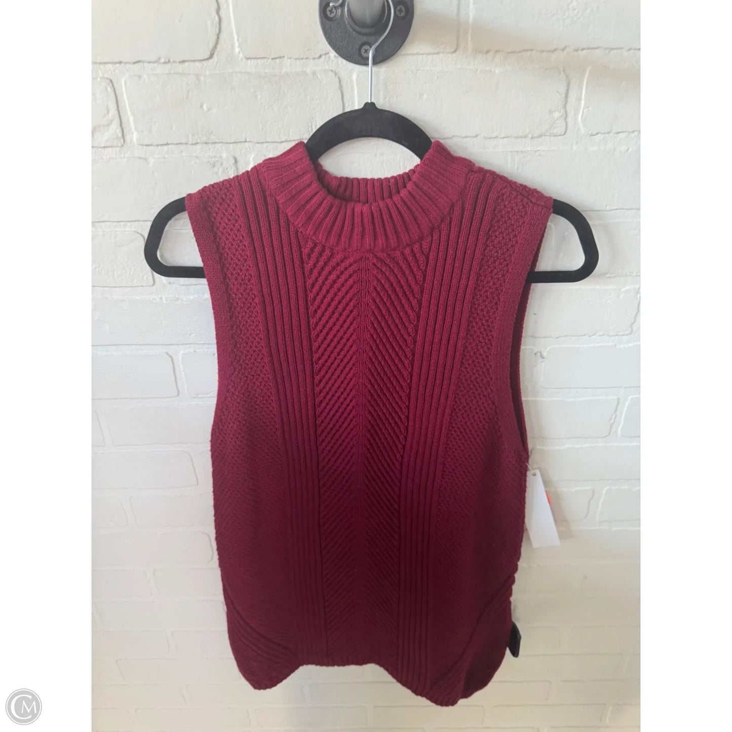 Vest Sweater By Talbots In Red, Size: M