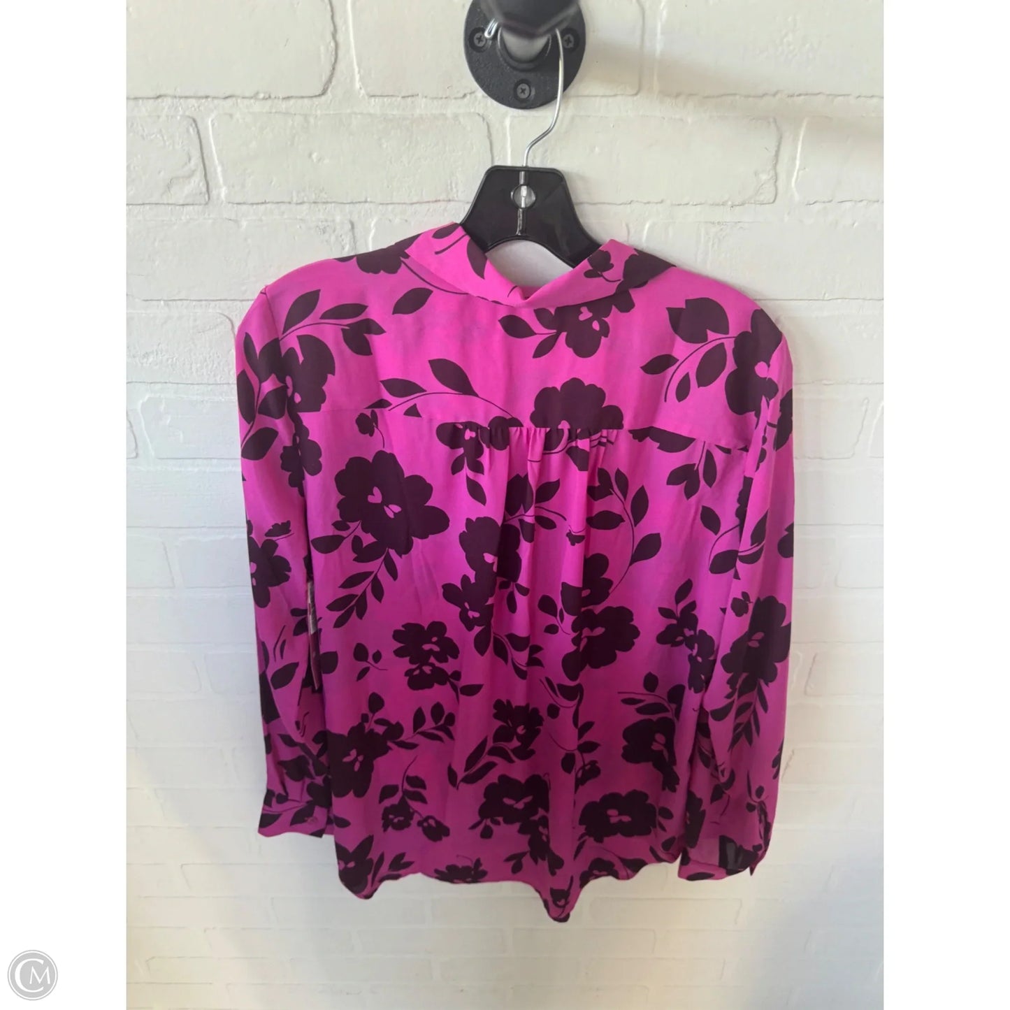 Top Long Sleeve By Ann Taylor In Pink & Red, Size: M