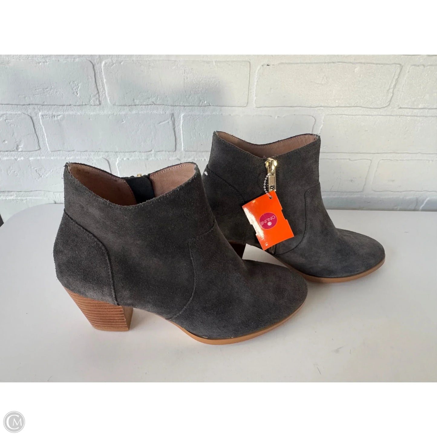 Boots Ankle Heels By Anthropologie In Grey, Size: 7.5