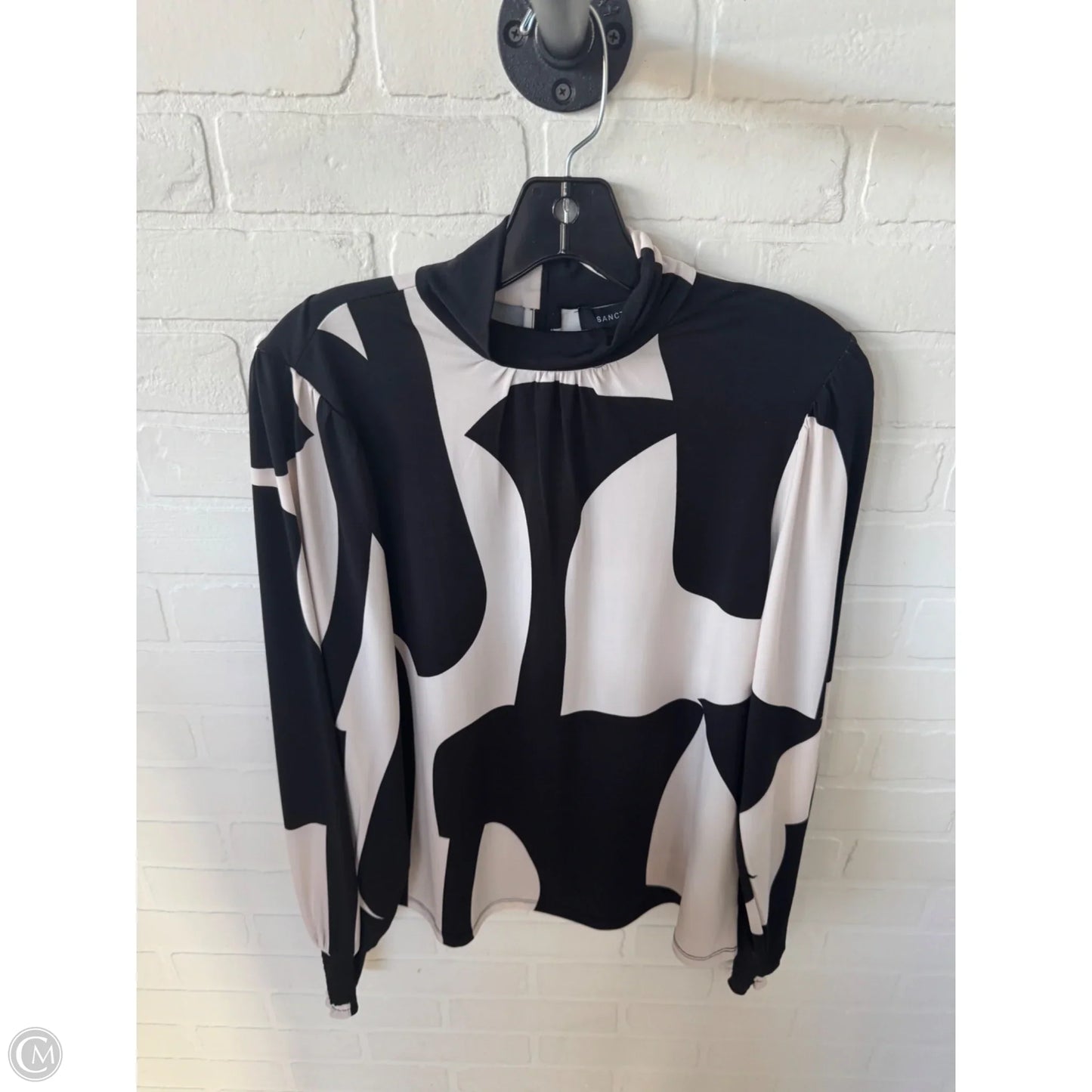Top Long Sleeve By Sanctuary In Black & Cream, Size: S