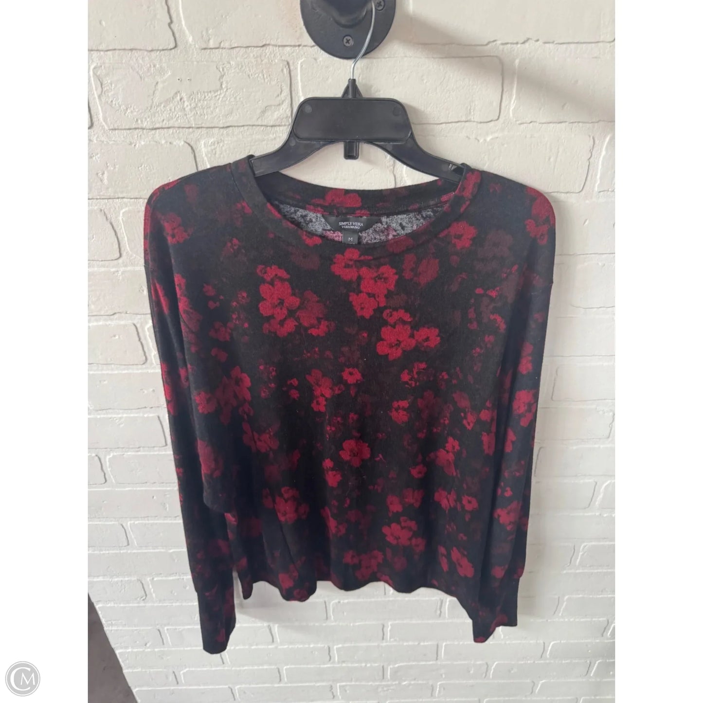 Sweater By Simply Vera In Black & Red, Size: M