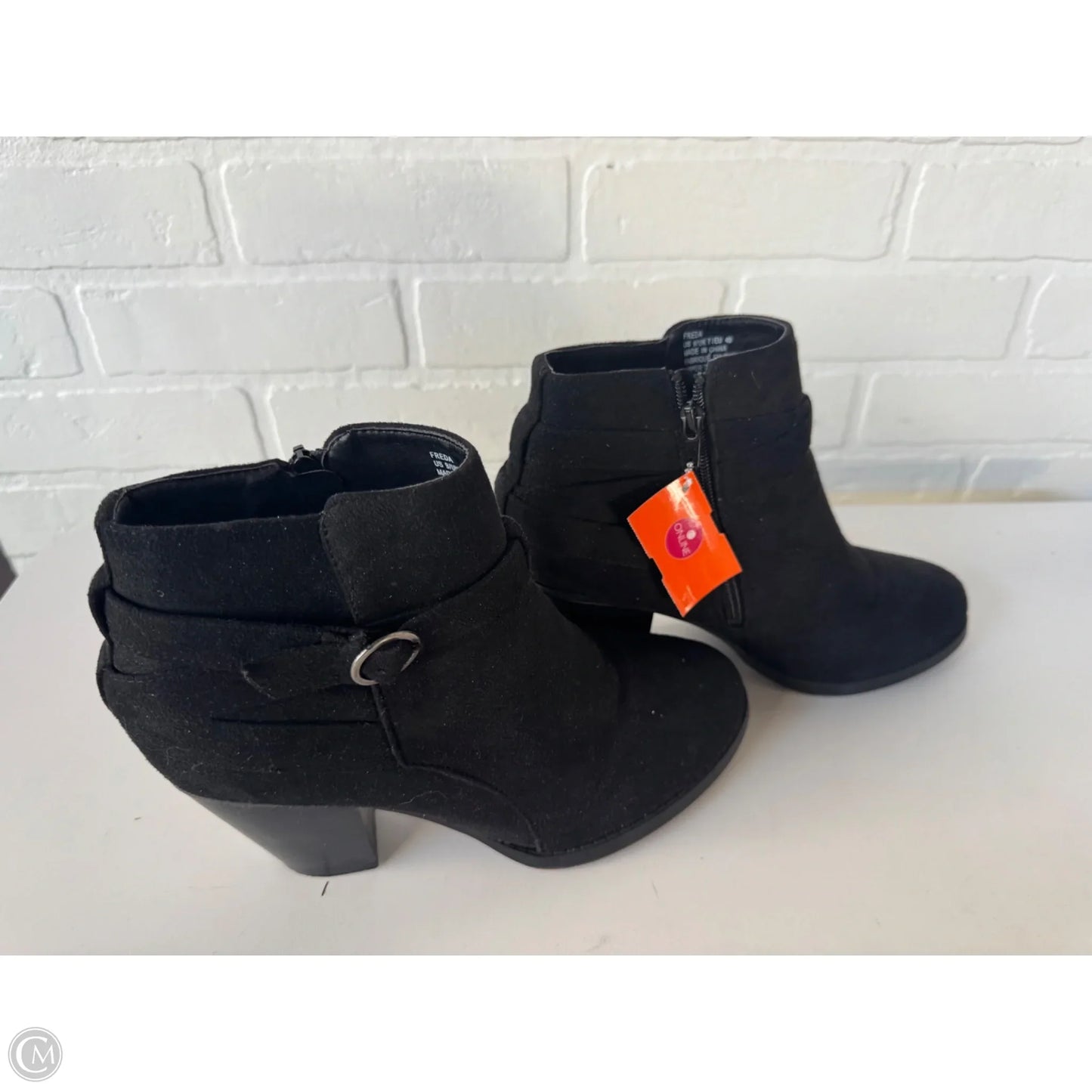Boots Ankle Heels By Justfab In Black, Size: 9