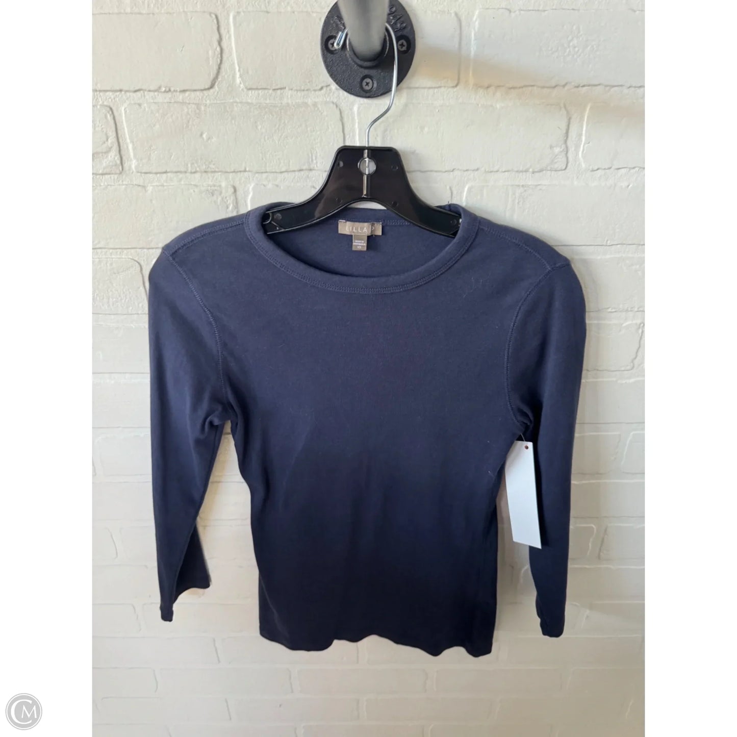 Top 3/4 Sleeve Basic By Lilla P In Blue, Size: Xs