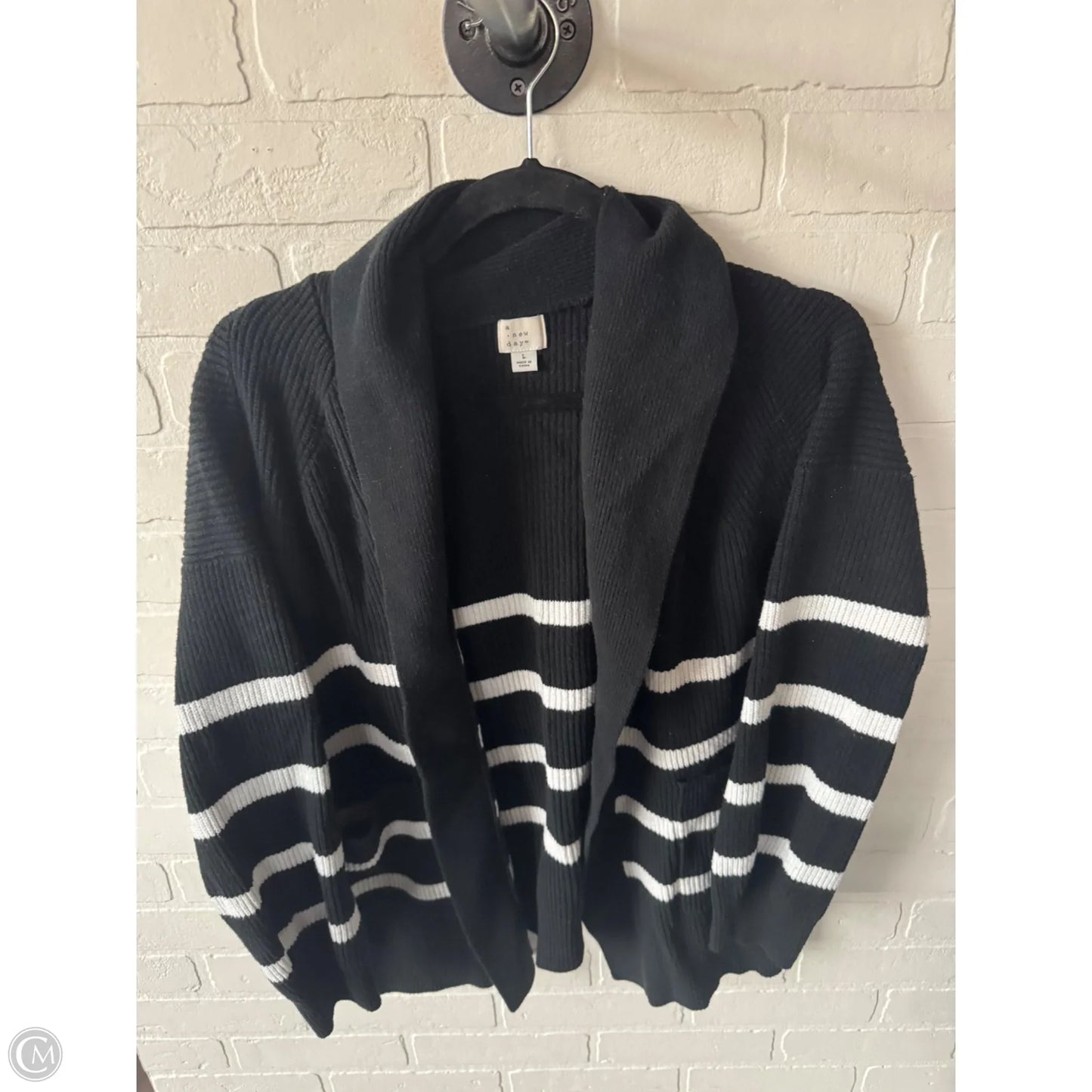 Sweater Cardigan By A New Day In Black & White, Size: L