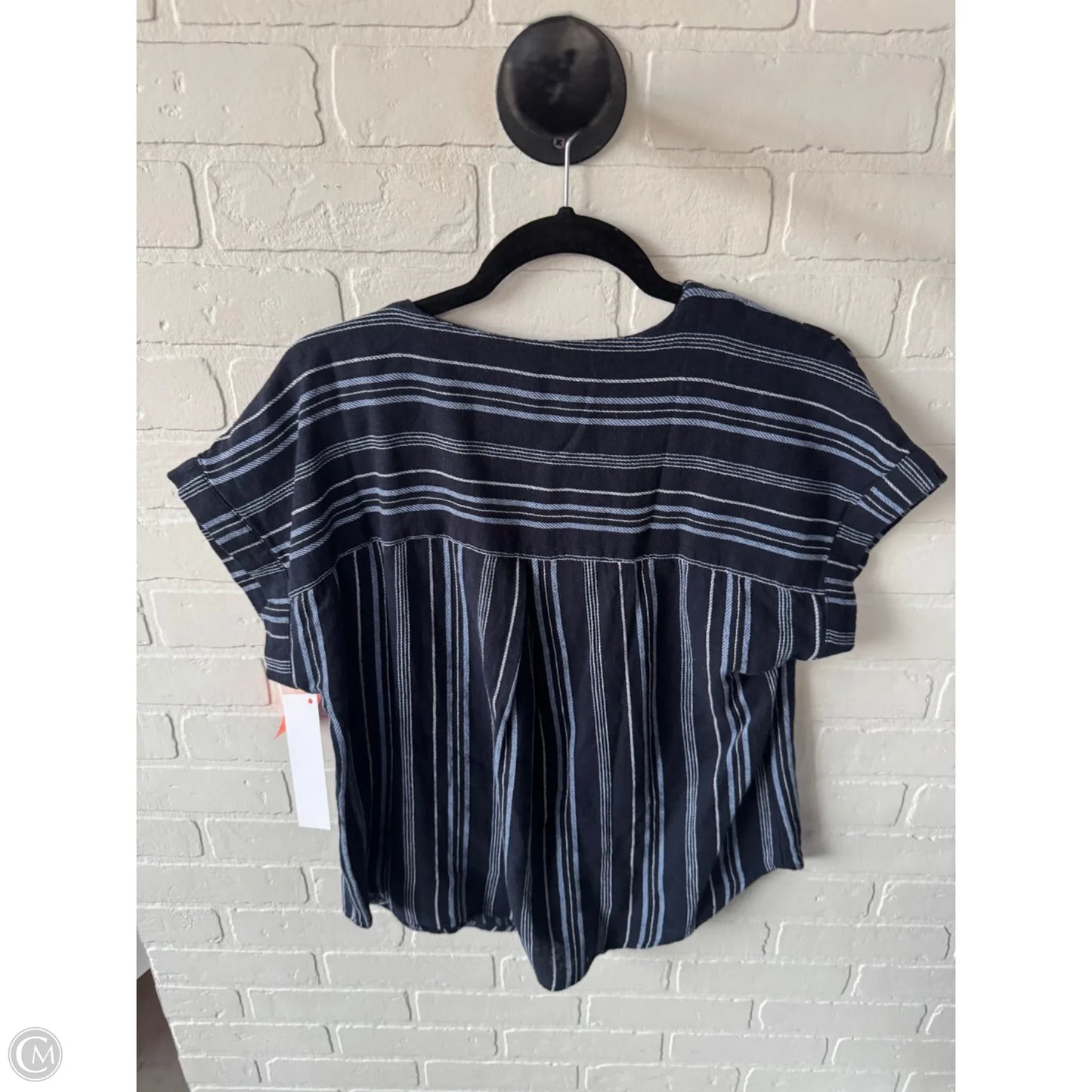 Top Short Sleeve By Ellen Tracy In Blue & White, Size: M