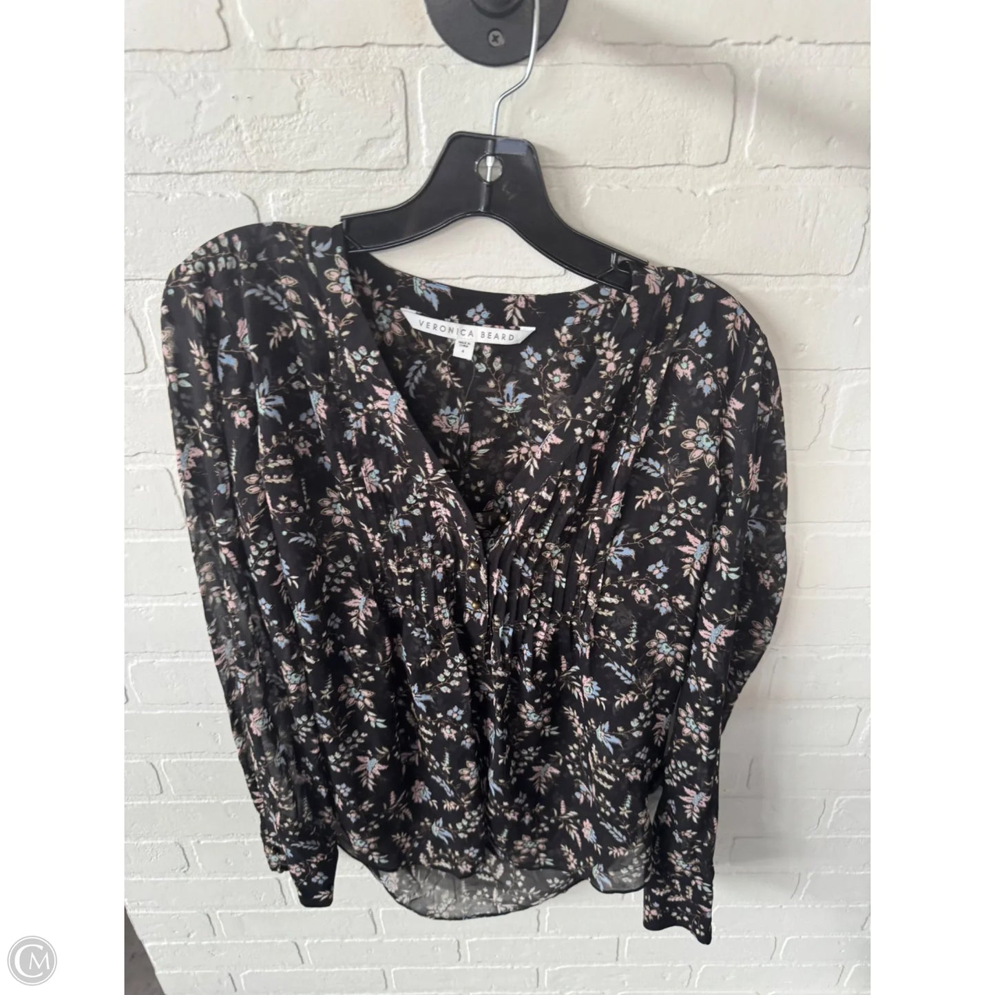 Top Long Sleeve By Veronica Beard In Black, Size: S