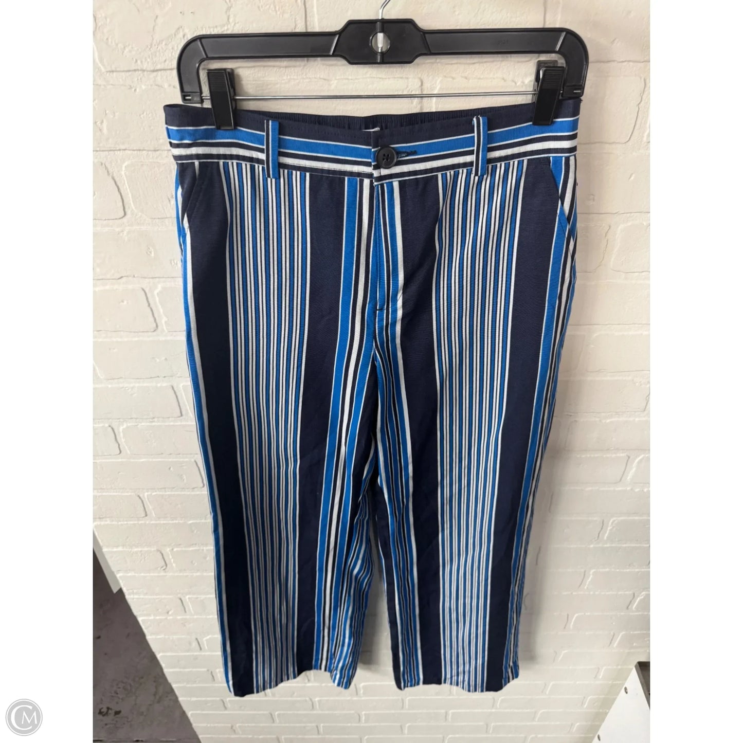 Pants Wide Leg By Loft In Blue & White, Size: 4