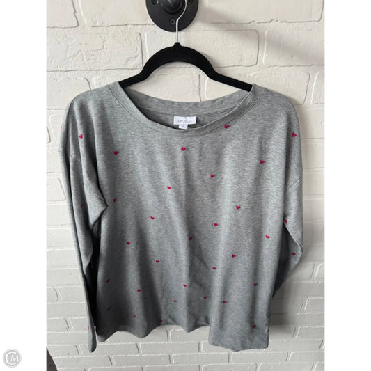 Top Long Sleeve By J. Jill In Grey & Pink, Size: M