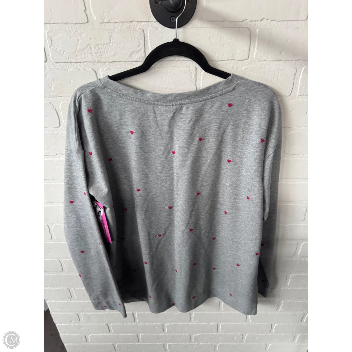 Top Long Sleeve By J. Jill In Grey & Pink, Size: M