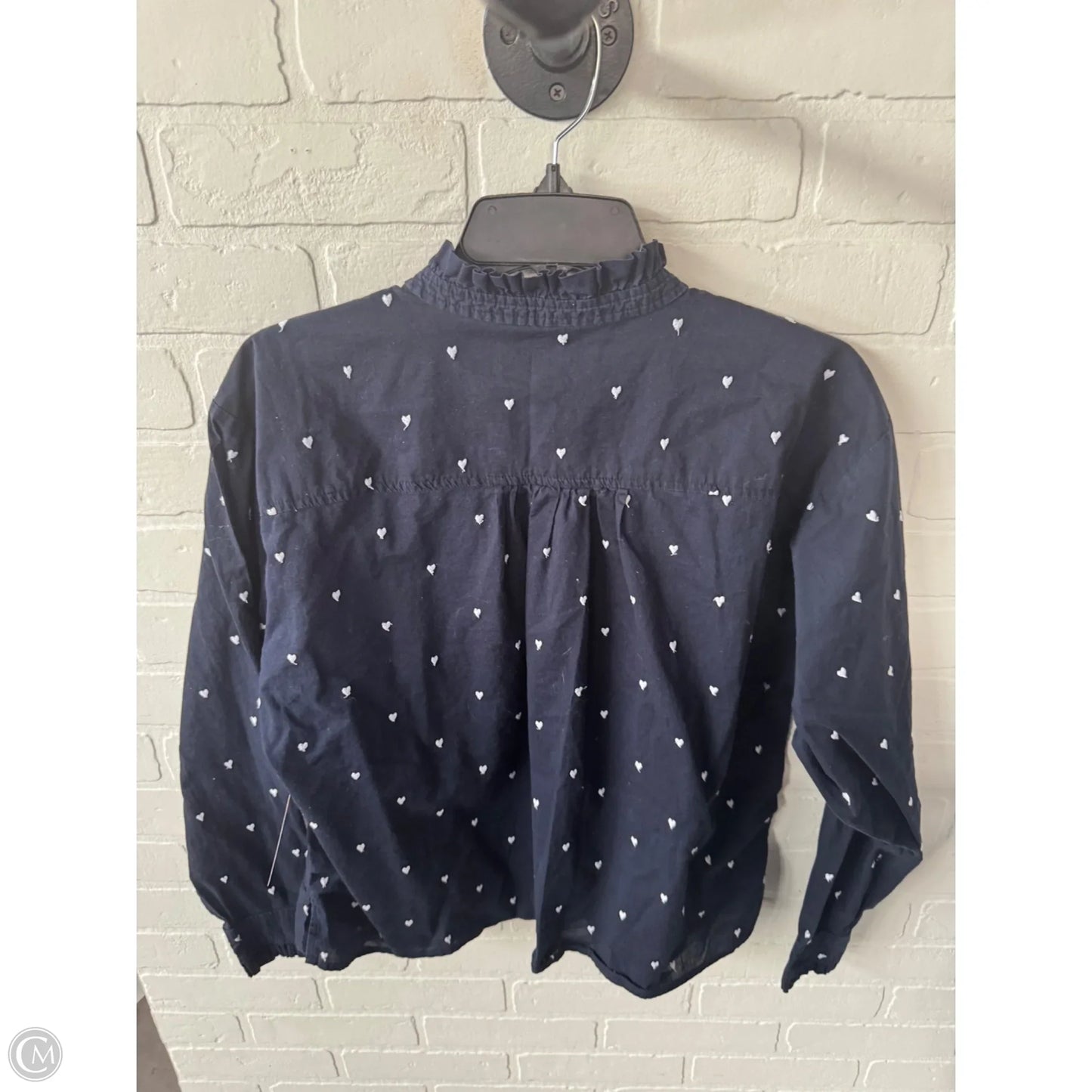 Top Long Sleeve By Loft In Blue & White, Size: M