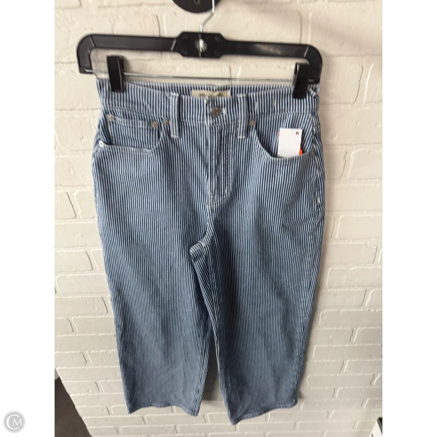 Jeans Straight By Madewell In Blue & White, Size: 2