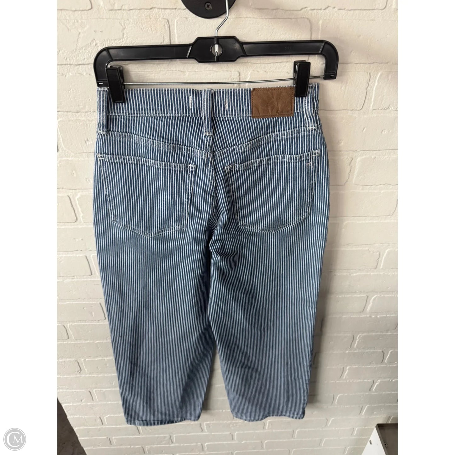 Jeans Straight By Madewell In Blue & White, Size: 2