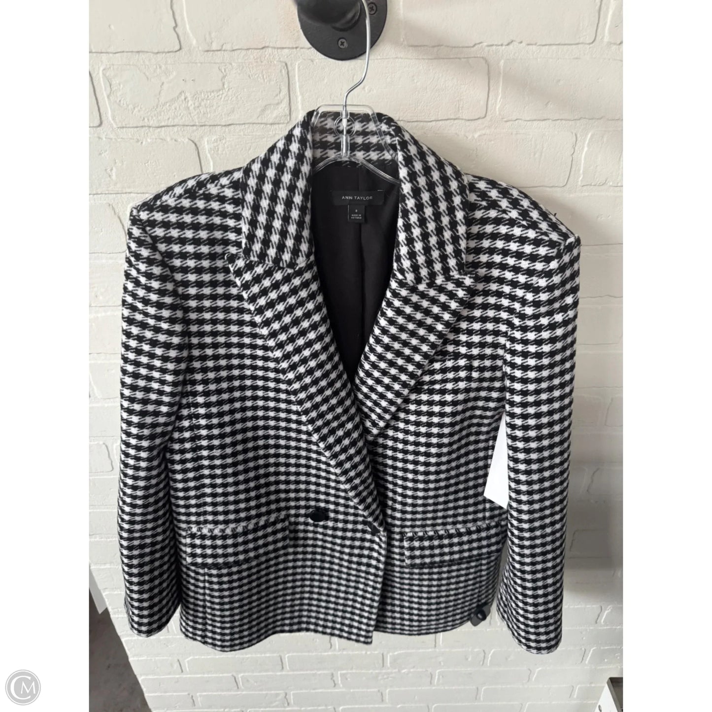 Blazer By Ann Taylor In Black & White, Size: M