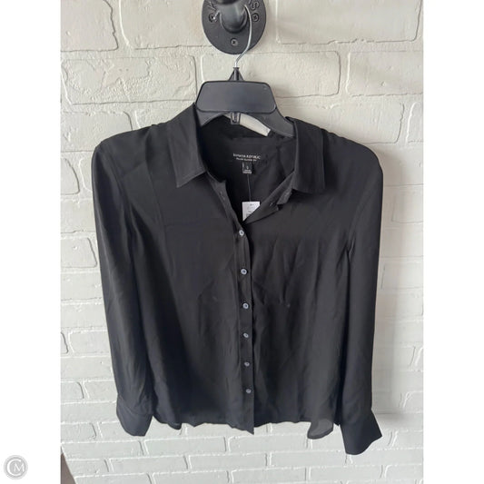 Top Long Sleeve By Banana Republic In Black, Size: S