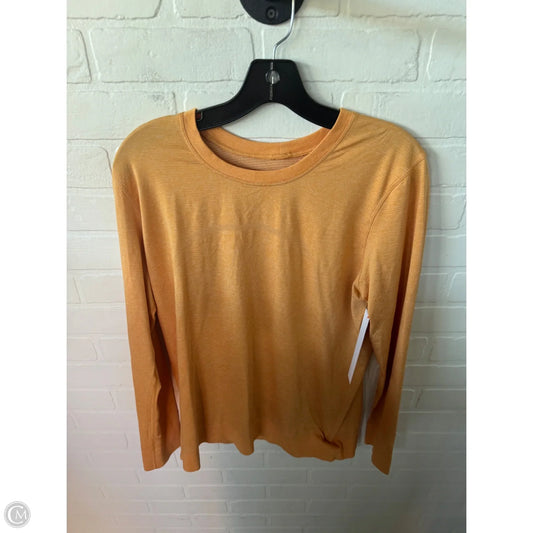 Athletic Top Long Sleeve Crewneck By Lululemon In Orange, Size: M