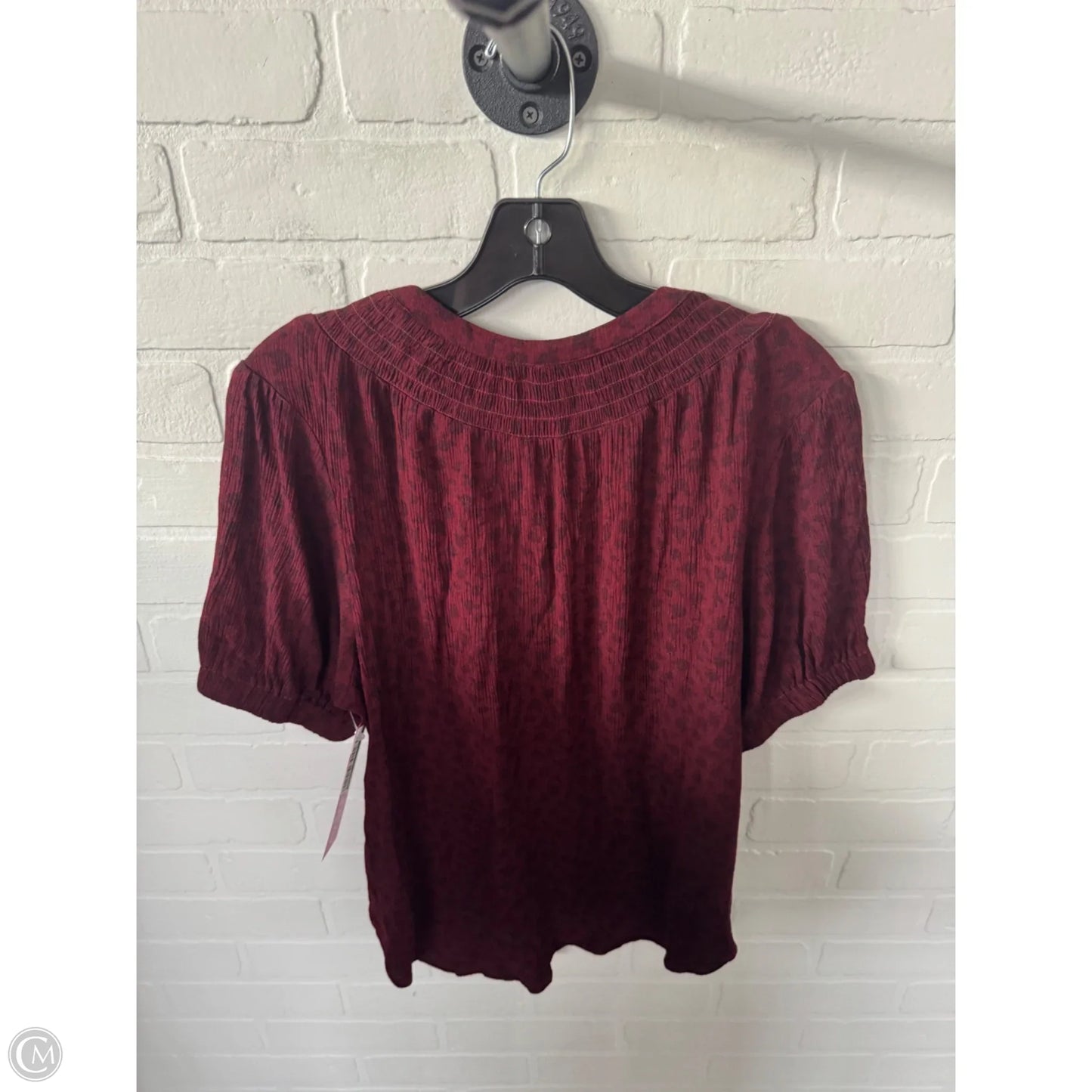 Top Short Sleeve By Bobeau In Black & Red, Size: Xl