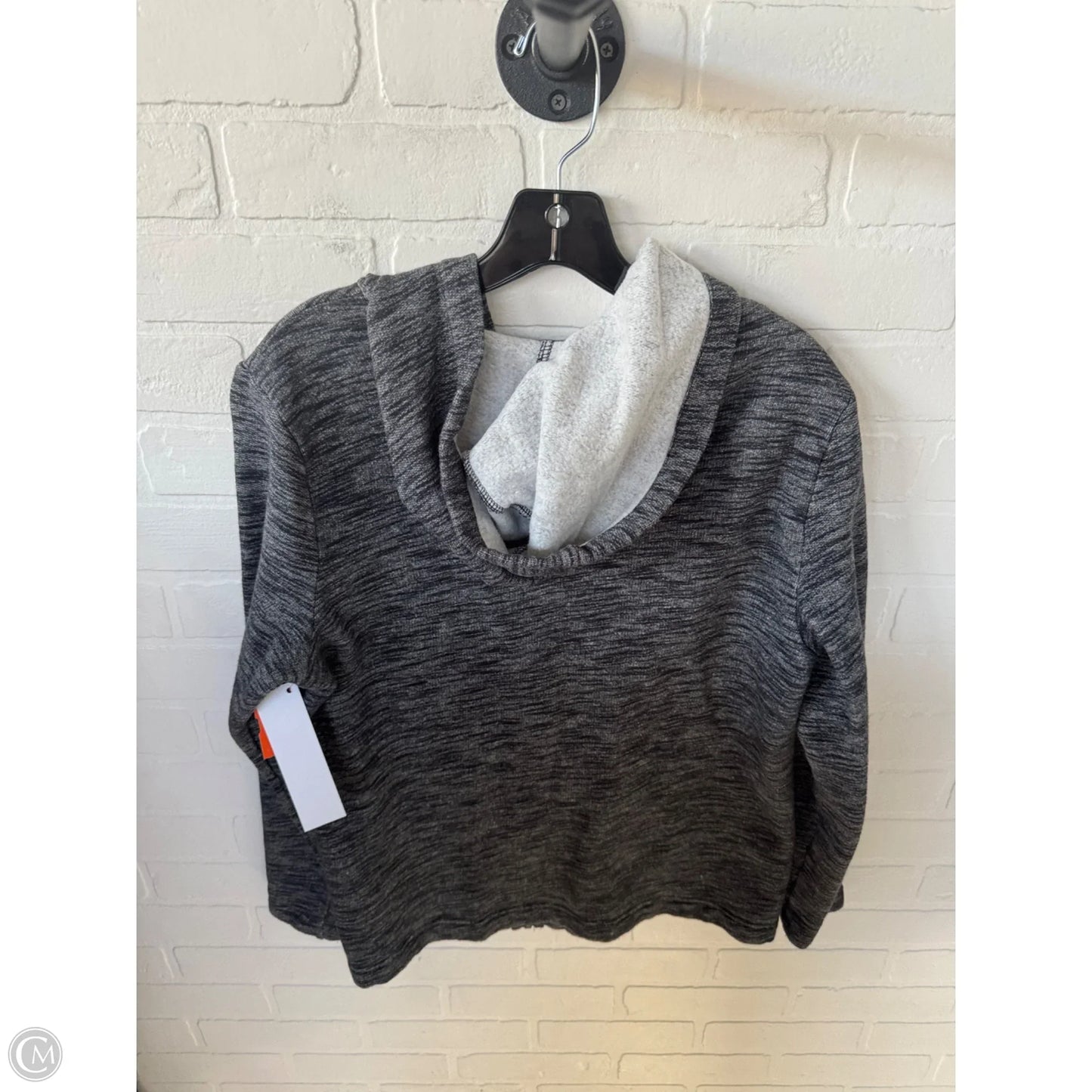 Sweatshirt Hoodie By Tek Gear In Black & Grey, Size: L