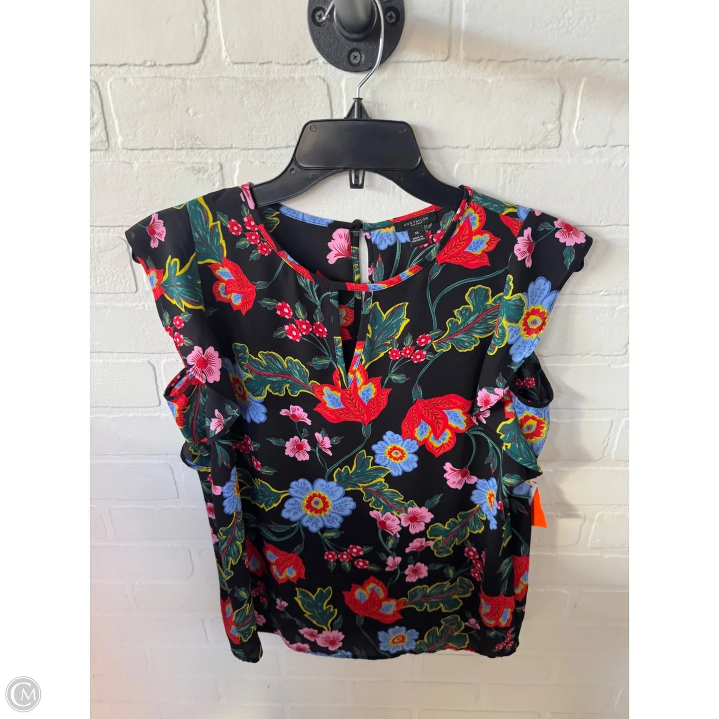 Top Short Sleeve By Ann Taylor In Black, Size: Xs