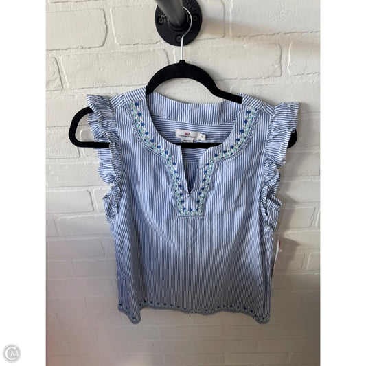 Top Sleeveless By Vineyard Vines In Blue & White, Size: Xs