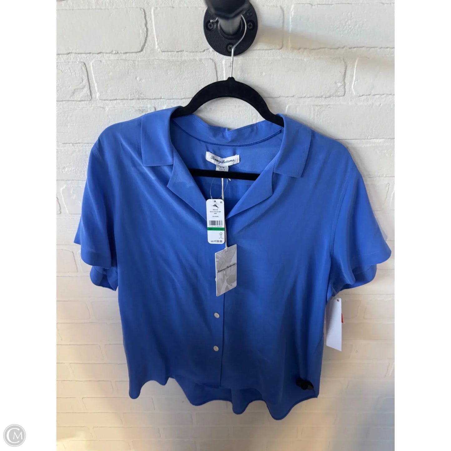 Top Short Sleeve By Tommy Bahama In Blue, Size: L