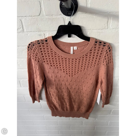 Sweater Short Sleeve By Frenchi In Tan, Size: S