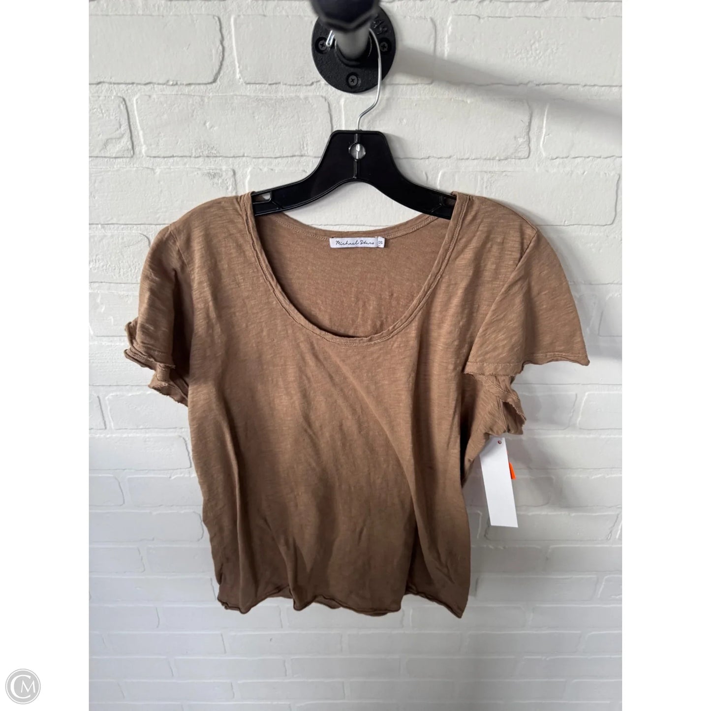 Top Short Sleeve Basic By Michael Stars In Tan, Size: Osfm