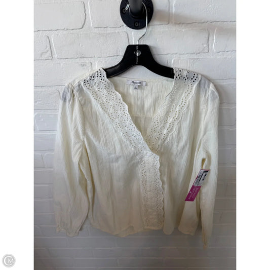 Top Long Sleeve By Madewell In Cream, Size: M