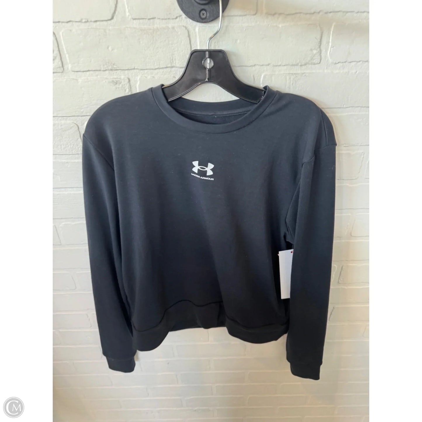 Athletic Top Long Sleeve Crewneck By Under Armour In Black, Size: S