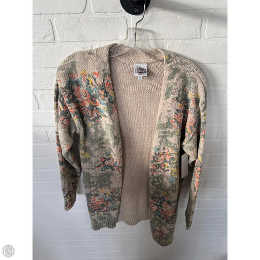Sweater Cardigan By Clothes Mentor In Cream & Green, Size: M