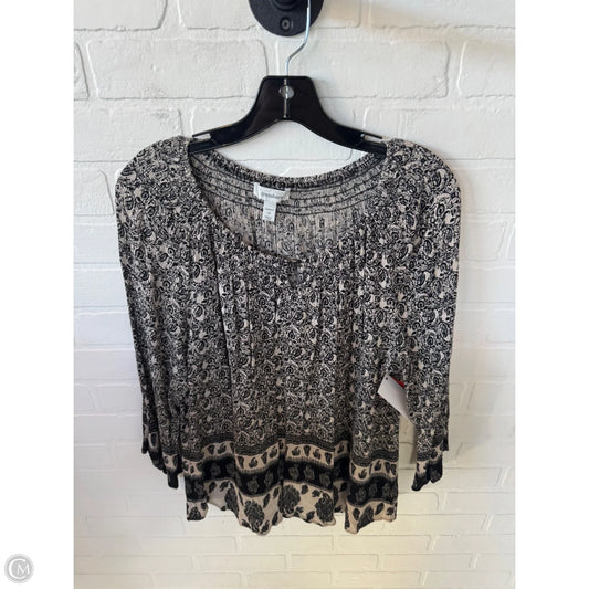 Top 3/4 Sleeve By Dressbarn In Black & Tan, Size: 1x