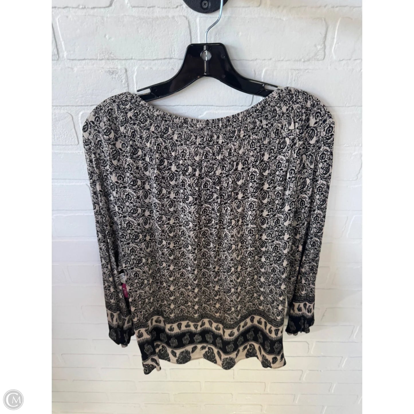 Top 3/4 Sleeve By Dressbarn In Black & Tan, Size: 1x