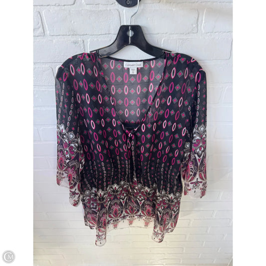 Top 2pc Long Sleeve By Coldwater Creek In Black & White, Size: 1x