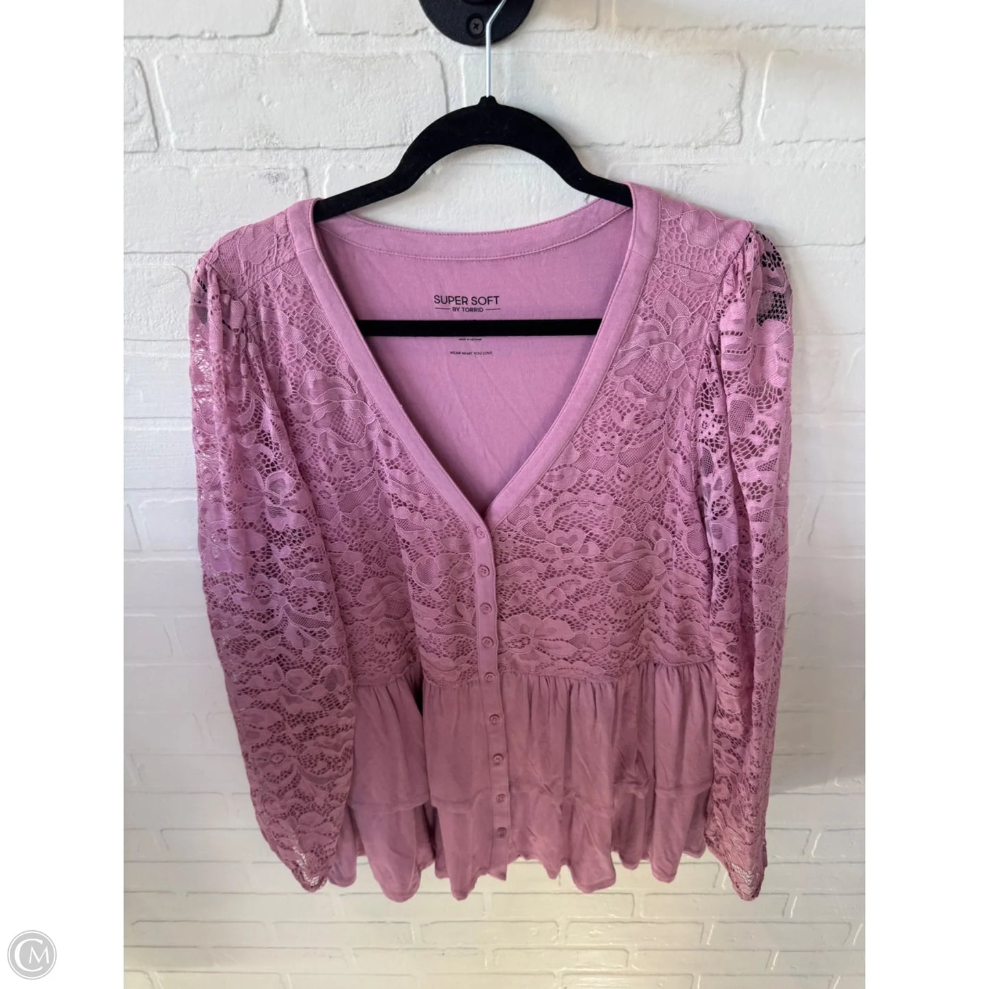 Top Long Sleeve By Torrid In Pink, Size: 2x