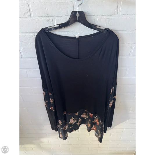 Top Long Sleeve By Celeste In Black, Size: 2x