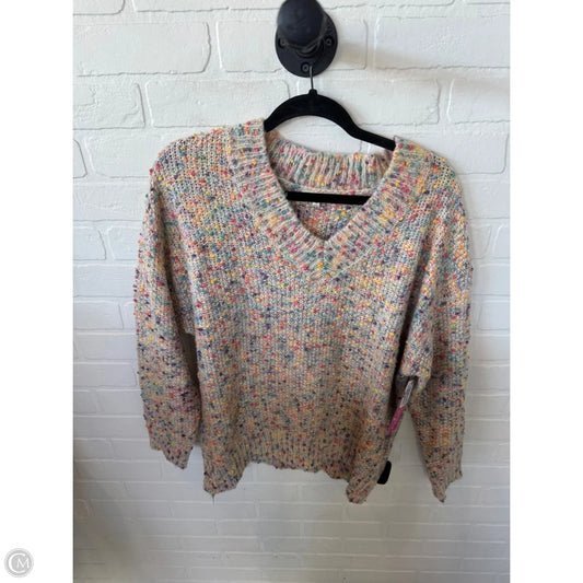 Sweater By Main Strip In Cream & Yellow, Size: L