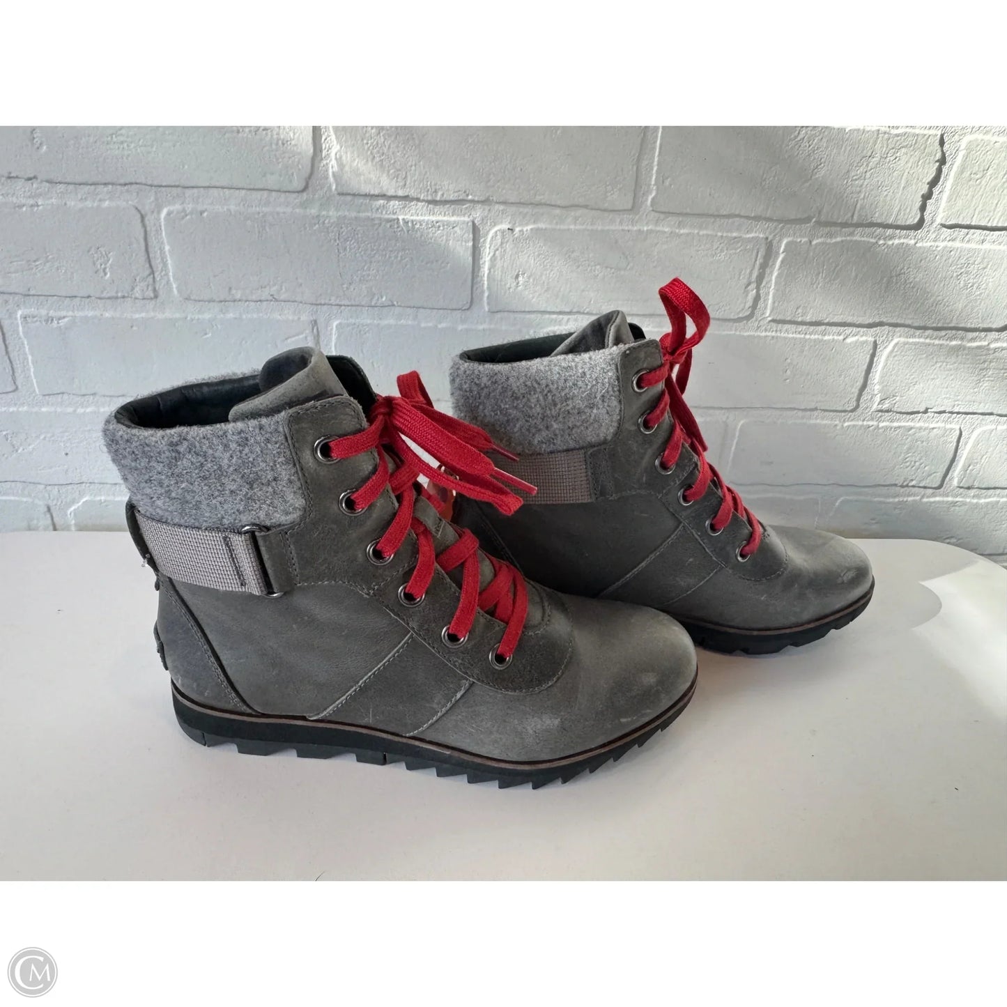 Boots Ankle Heels By Sorel In Grey, Size: 8