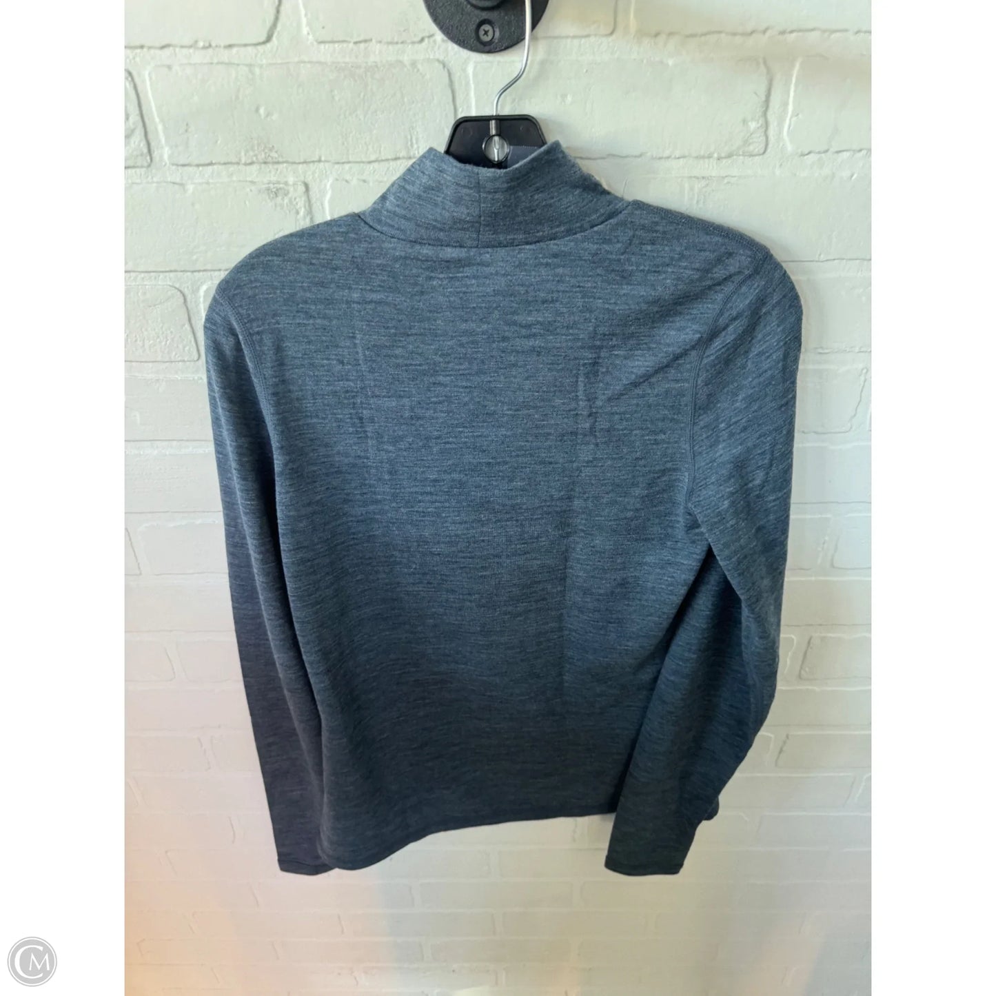 Athletic Top Long Sleeve Collar By Cmc In Blue, Size: M