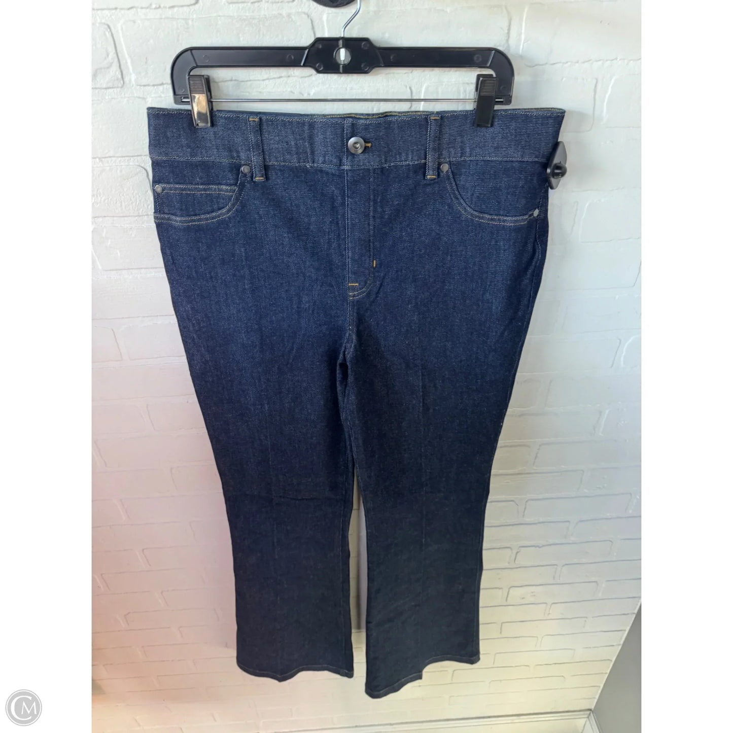 Jeans Flared By Spanx In Blue Denim, Size: 14