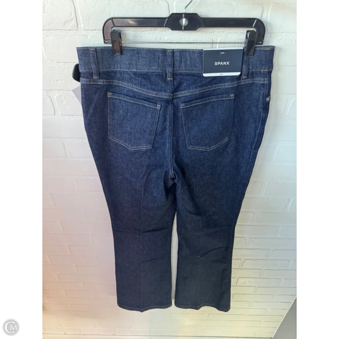 Jeans Flared By Spanx In Blue Denim, Size: 14