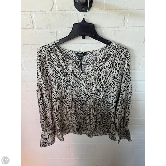 Top Long Sleeve By Simply Vera In Black & Cream, Size: M