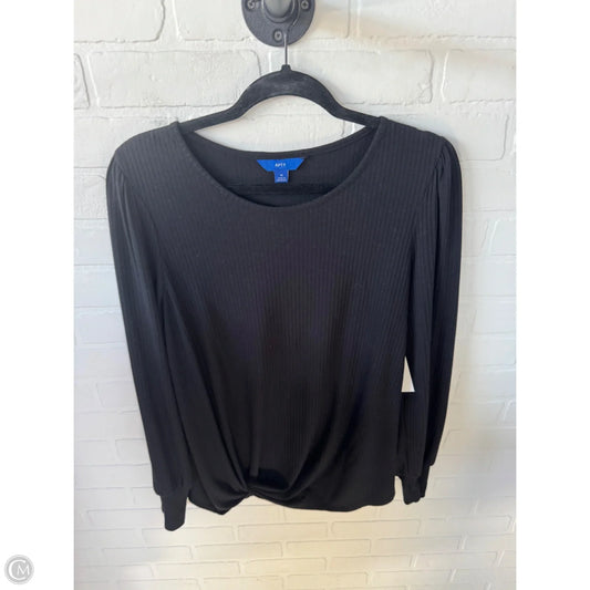 Top Long Sleeve By Apt 9 In Black, Size: M