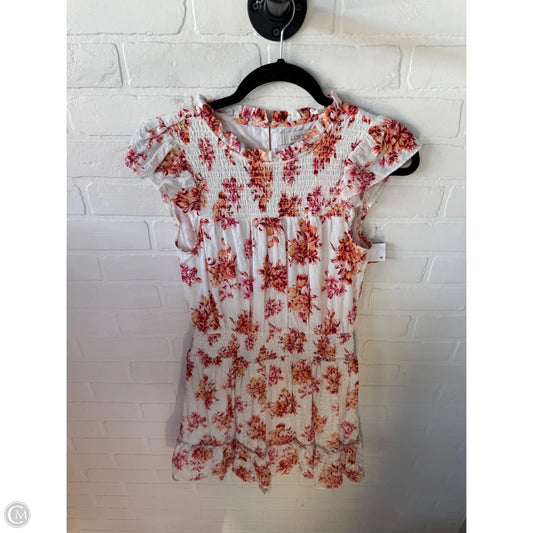 Dress Casual Midi By Loft In Orange & White, Size: Xs