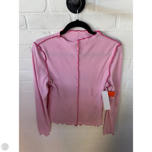 Top Long Sleeve By Cme In Pink, Size: L