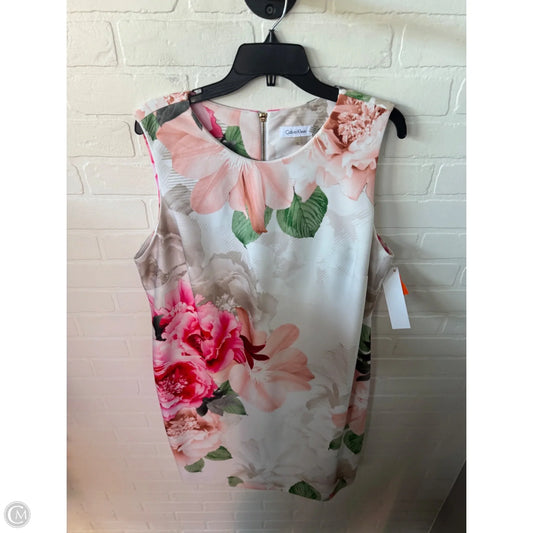Dress Work By Calvin Klein In Cream & Pink, Size: 1x