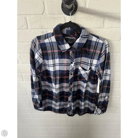 Top Long Sleeve By Rails In Black & Blue, Size: S