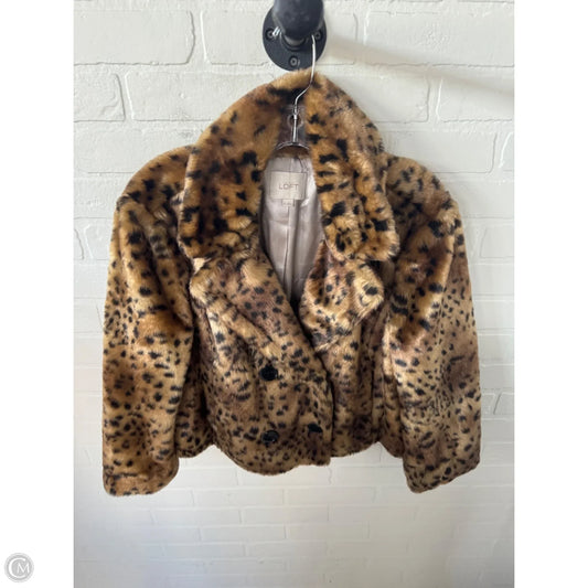 Jacket Faux Fur & Sherpa By Loft In Black & Brown, Size: Xl