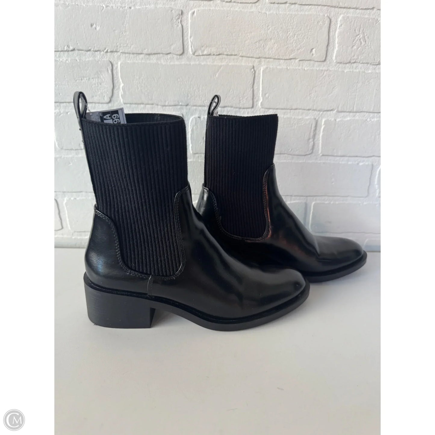 Boots Mid-calf Heels By Zara In Black, Size: 8