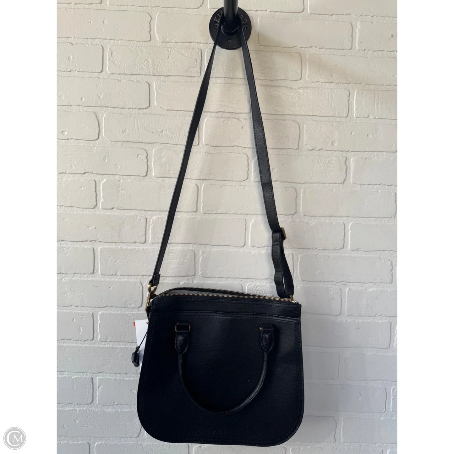 Handbag Leather By Fossil, Size: Medium