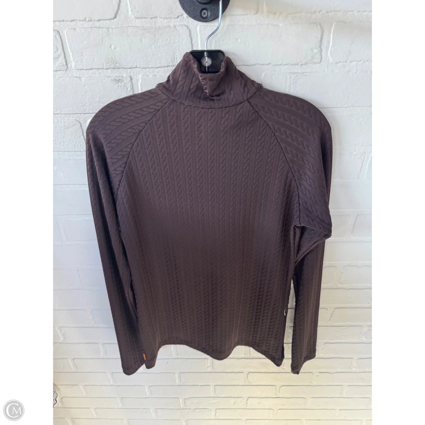 Athletic Top Long Sleeve Collar By Lucy In Brown, Size: M